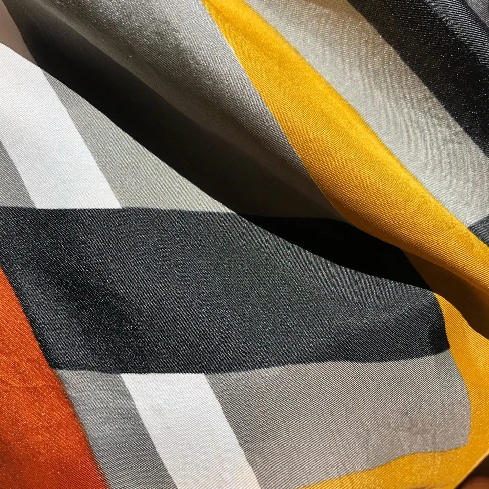 Vintage Striped Silk Blend Scarf